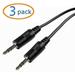 Cables Unlimited 6 feet 3.5mm Male to Male Stereo Audio Cable with nickel plated Plugs for DVD players laptops portable CD players MP3 players iPods PCs - ( 3 Pack )