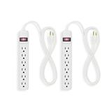 Staples 6-Outlet Power Strip 15 Cord White 2/Pack 24353926