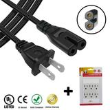 AC Power Cord Cable for Ensoniq SQ-80 SD-1/32 voice TS-12 Synthesizer Keyboard PLUS 6 Outlet Wall Tap - 8 ft