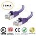 Huetronâ„¢ 5-Pack Cat 6 Ethernet Cable Cat6 Snagless Patch 10 Feet - Computer LAN Network Cord PURPLE