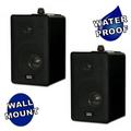 Acoustic Audio AA251B Indoor Outdoor 3 Way Speakers Black Mountable Pair