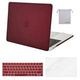 Mosiso MacBook Pro 15 Case 2017 & 2016 Release A1707 Plastic Hard Shell with Keyboard Cover with Screen Protector with Storage Bag for Newest MacBook Pro 15 Inch with Touch Bar Marsala Red