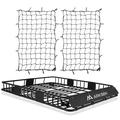 ARKSEN 64 x 50 x 6 Perfect-Wide Roof Rack Cargo Basket With Cargo Net - 150 lb. Capacity Full-size SUV Heavy Duty Roof Top Luggage Carrier Black