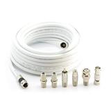 THE CIMPLE CO - 30 RG6 White & 6 Universal Coaxial Cable Connector Ends - F81 RCA BNC Adapters