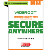 Webroot Internet Security Plus with Antivirus Protection for 3 Devices 1-Year Subscription â€“ Windows/Chrome/MacOS/Android/Apple iOS [Box]