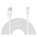 OMNIHIL 2-Port Wall Charger with (32FT) 2.0 High Speed USB Cable for Syllable D300L Wireless Earbuds - WHITE