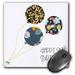 3dRose Happy 99th Birthday - Modern stylish floral Balloons. Elegant black brown blue 99 year old Bday Mouse Pad 8 by 8 inches