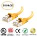 Huetronâ„¢ 20-Pack Cat 6 Ethernet Cable Cat6 Snagless Patch 3 Feet - Computer LAN Network Cord YELLOW