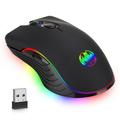 TSV M06 Wireless Gaming Mouse Rechargeable Computer Mouse Mice with Rainbow Backlit Lights 3 DPI Levels 6 Silent Buttons USB 2.4GHz Optical Mice for PC Gamer Laptop Desktop Chromebook Mac