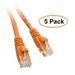 C&E Cat6a Orange Ethernet Patch Cable Snagless/Molded Boot 500 MHz 10 Feet 5 Pack