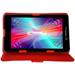 LINSAY 7 Quad Core Android 6.0 Tablet Bundle with Red Leather Case Dual Cameras