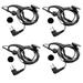 HQRP Set: 4PCS 2-Pin External Ear Loop Hands Free with Push-to-Talk Microphone for Motorola Radio Devices CP Series: CP88 CP040