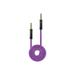Tangle Free Flat Wire Car Audio Stereo Auxiliary Aux Cord Cable Adapter for Motorola Bravo - Purple