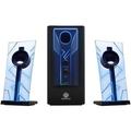 GOgroove BassPULSE Glowing Blue LED Computer Speaker Sound System - Works with Dell ASUS Lenovo Apple Alienware and More Desktops Laptops Gaming Towers and Steam Consoles