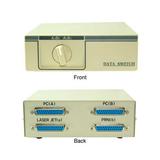 Kentek IEEE-1284 DB25 2 Way Manual Data Switch Box Parallel D-Sub 25 Pin Female I/O AB Port for PC MAC to Peripherals Devices Laser Jet Printer Modem