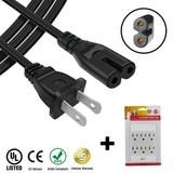 AC Power Cord for Sharp LC13B2US Sharp LC13B4U Sharp LC-13B4U-B Sharp LC-13B4U-S Sharp LC13BTU Sharp LC13C3US PLUS 6 Outlet Wall Tap - 8 ft