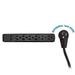 25ft Black 6-Outlet Surge Protector Strip Flat Rotating Plug