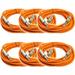 Seismic Audio SATRX-25 6 Pack of Orange 25 Foot TRS Patch Cables
