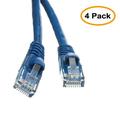 eDragon CAT5E Hi-Speed LAN Ethernet Patch Cable Snagless/Molded Boot 50 Feet Blue Pack of 4