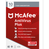 McAfeeÂ® AntiVirus Plus Internet Security Software 10 Devices 1 Year Subscription â€“ Product Key