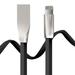 Verizon iPhone 8 PLUS Flat USB Cable Charger Sync Wire 6ft Long Cord [Zinc Alloy Connectors] [Black] [Fast Charge] J7N