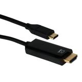 QVS 3ft USB-C / Thunderbolt 3 to HDMI UltraHD 4K/60Hz Video Converter Cable
