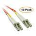 C&E Fiber Optic Cable LC/LC Multimode Duplex 62.5/125 2 Meter (6.6 Foot) 10 Pack