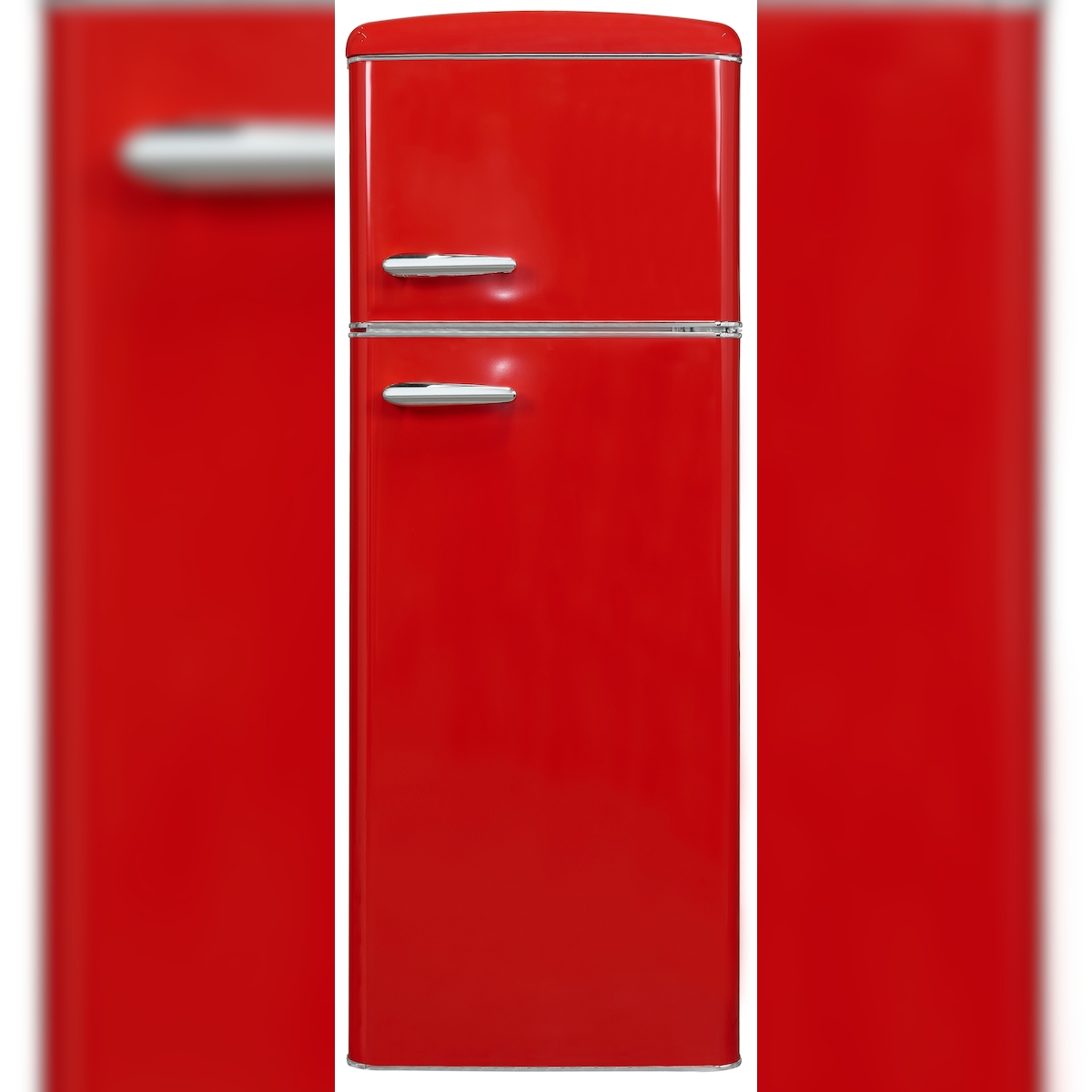 Exquisit Retro Kühl-Gefrierkombination RKGC270-45-H-160E rot, 206 l Fassungsvermögen Image