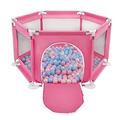 Selonis Hexagon 6 Side Play Pen with 900 Balls, Pink:Babyblue/Powder Pink/Pearl