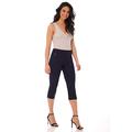 Rekucci Women's Straight Leg Comfort Capri w/Tummy Control and Secret Pocket (12, Navy)