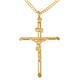 Alexander Castle Large Solid 9ct Gold Crucifix Necklace for Women & Men - Gold Cross Necklace Pendant with 20" 9ct Gold Chain & Jewellery Gift Box - 48mm x 32mm