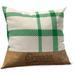 Oregon Ducks 18'' x Farmhouse Plaid and Faux Leather Throw Pillow