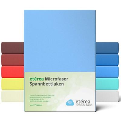 Microfaser Spannbettlaken Hellblau 140x200 - 160x200 cm - Hellblau - Etérea
