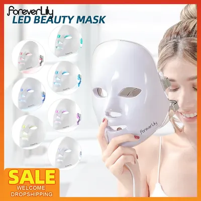 Masque facial LED 7 couleurs masque LED de rajeunissement de la peau masque de photothérapie LED