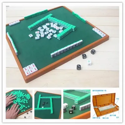 Petit ensemble de mahjong de voyage mini mahjong portable tuiles avec pièces de table jeu de