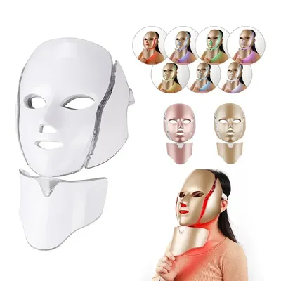 Foreverlily – masque de soin du visage à lumière LED 7 couleurs pour le cou traitement de