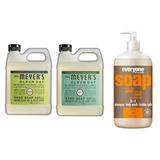 Liquid Hand Soap Refill 1 Pack Lemon Verbena 1 Pack Basil 33 OZ each include 1 32 OZ Bottle of Bath & Shower Gel Soap Citrus/Mint