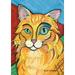 Toland Home Garden Pawcasso- Longhaired Orange House Flag