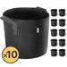 iPower 3-Gallon 10-Pack Grow Bags Fabric Aeration Pots Container with Strap Handles for Nursery Garden (Black)