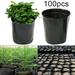 Shulemin 100Pcs Plastic Pot Planting Flower Pot Nursery Planter Home Garden Supply Black 16x18cm