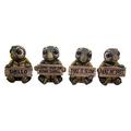 set of 4 turtle home decor statues with decorative signs 3 1/4 inch