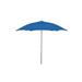 7.5 Hex Patio Umbrella 6 Rib Push Up Bright Aluminum with Pacific Blue Spun Poly Canopy