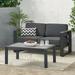 Perry Outdoor Aluminum Loveseat Set Black Gray