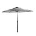 Donglin 93.5 Gray and White Octagon Market and Lighted Patio Umbrella with Solar Lights