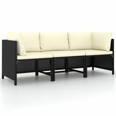 Must Have Mixfeer 4 Seater Garden Sofa With Cushions Black Poly Rattan From Accuweather - Black Friday 2021 Rattan Garden Furniture