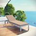 Modway Shore Outdoor Patio Aluminum Chaise with Cushions in Silver Mocha