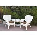 Jeco Windsor Resin Wicker 3 Piece Patio Conversation Set