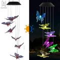 Gustave 29 Solar Led Automatically Color Changing Wind Chimes LED Hanging Lamp Butterfly Windchime Light for Outdoor Indoor Garden Pathway Yard Home Decor Butterfly