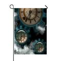 ECZJNT Steampunk Gears Clock Centers And Steam Garden Flag Outdoor Flag Home Party Garden Decor 28x40 Inch