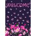 Toland Home Garden Welcome Rose Flower Welcome Flag Double Sided 28x40 Inch